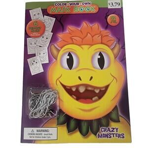 Color Your Own Paper Mask Book Create 6 Masks Halloween Craft Fun Creativity